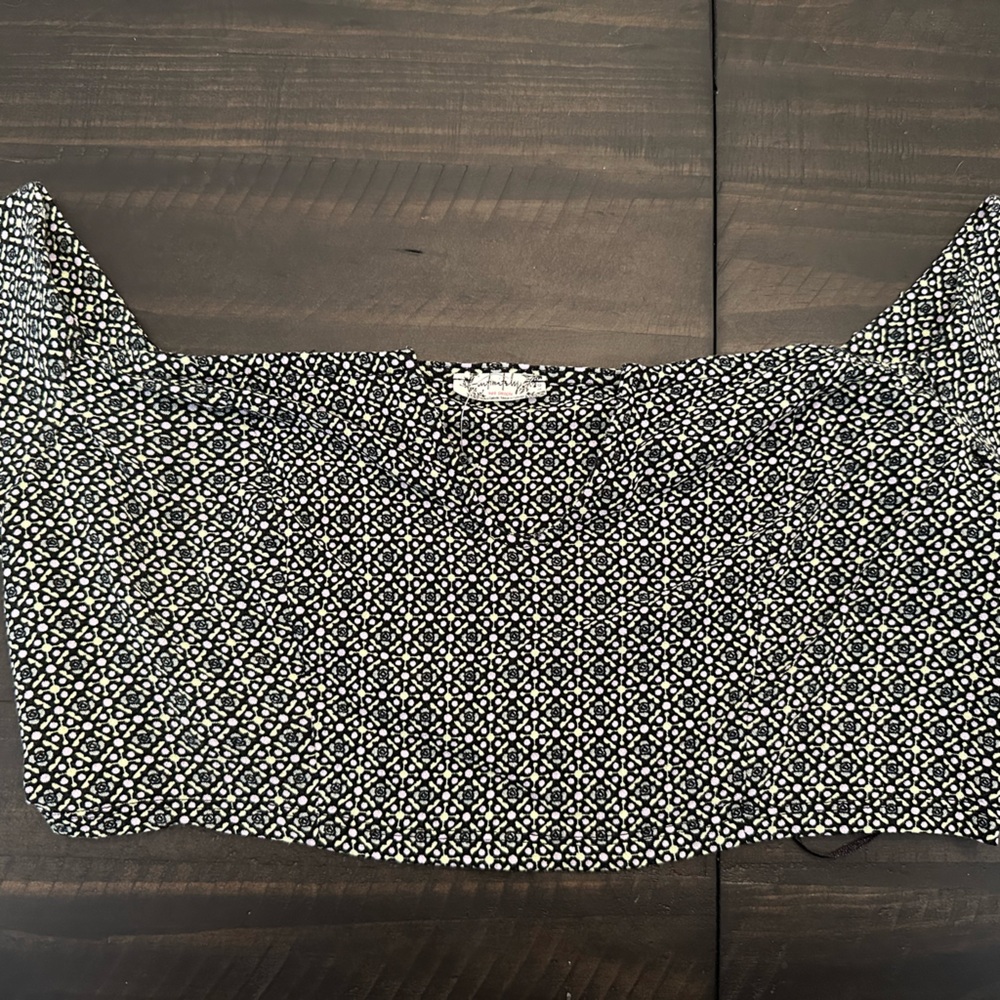 Free People Black and White Floral Knit - Picture 1 of 3